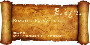 Ruzsinszky Áron névjegykártya
